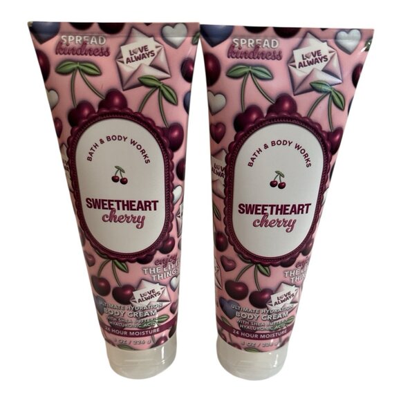 SWEETHEART CHERRY ~ 2PK ~ BODY CREAM ~ Bath & Body Works ~ SHIPS FREE! NEW - Picture 1 of 4